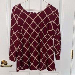 Maroon Patterned Top